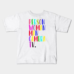 Person woman man camera tv , woman man Kids T-Shirt